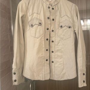 All Saints Off-White Leather Jacket size M (European fit)